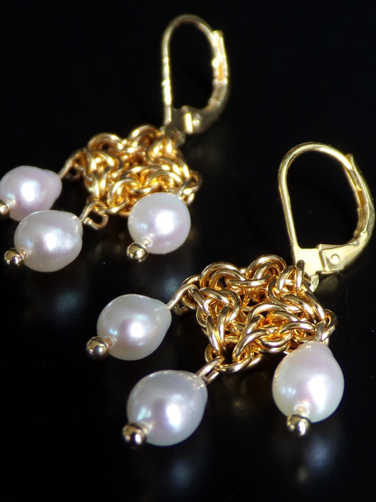 Gold CALISTA Pearl Earrings