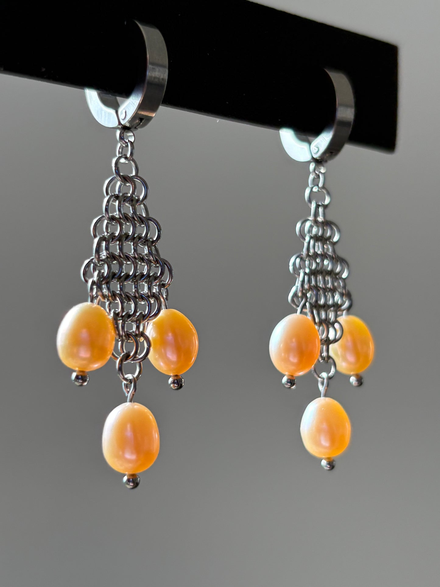 Peach LORELAI Pearl Earrings