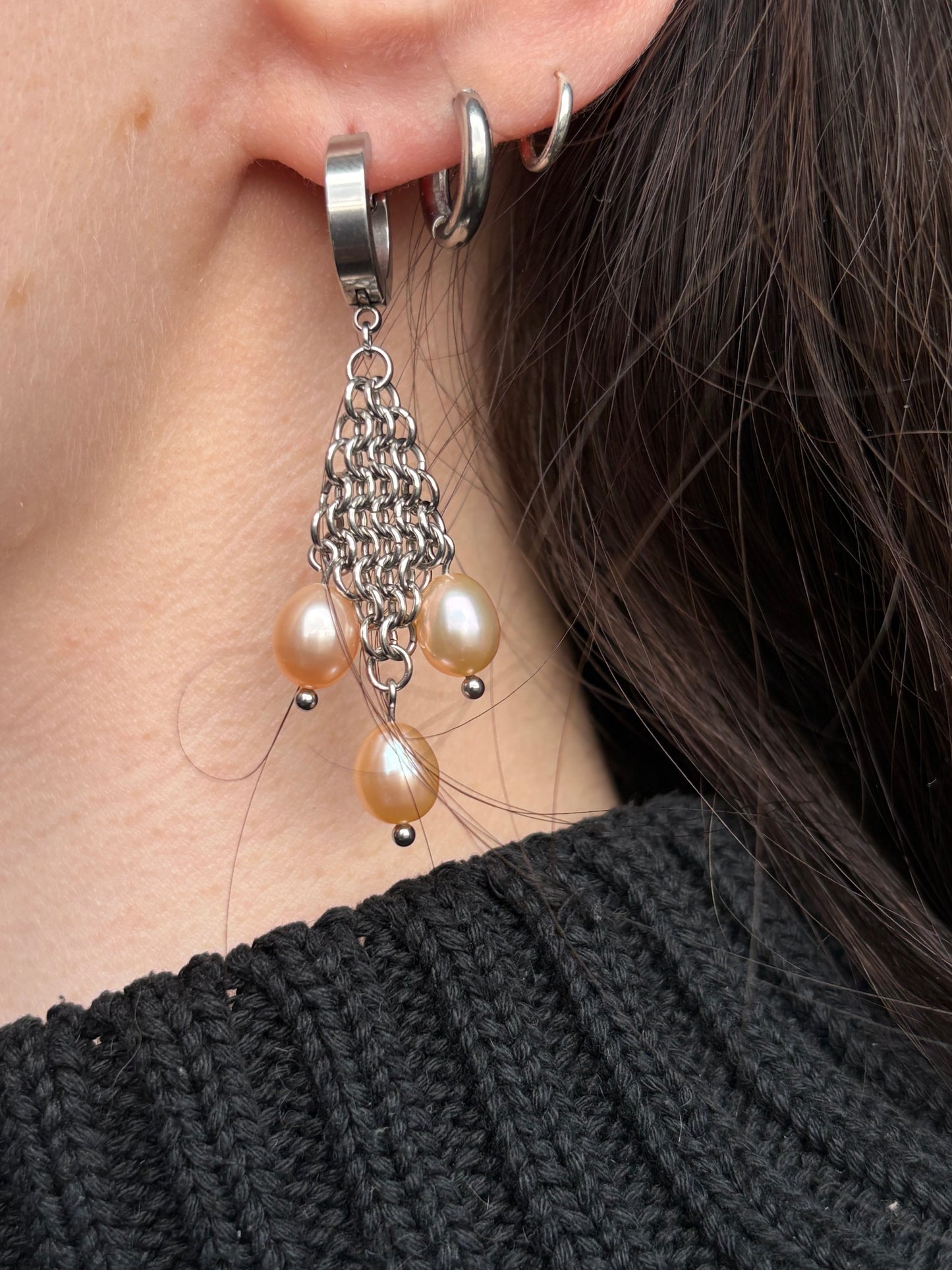 Peach LORELAI Pearl Earrings