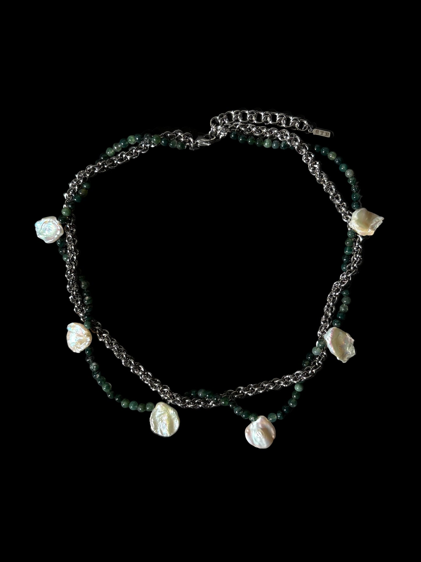 SMOTHER Pearl and Moss Agate Necklace