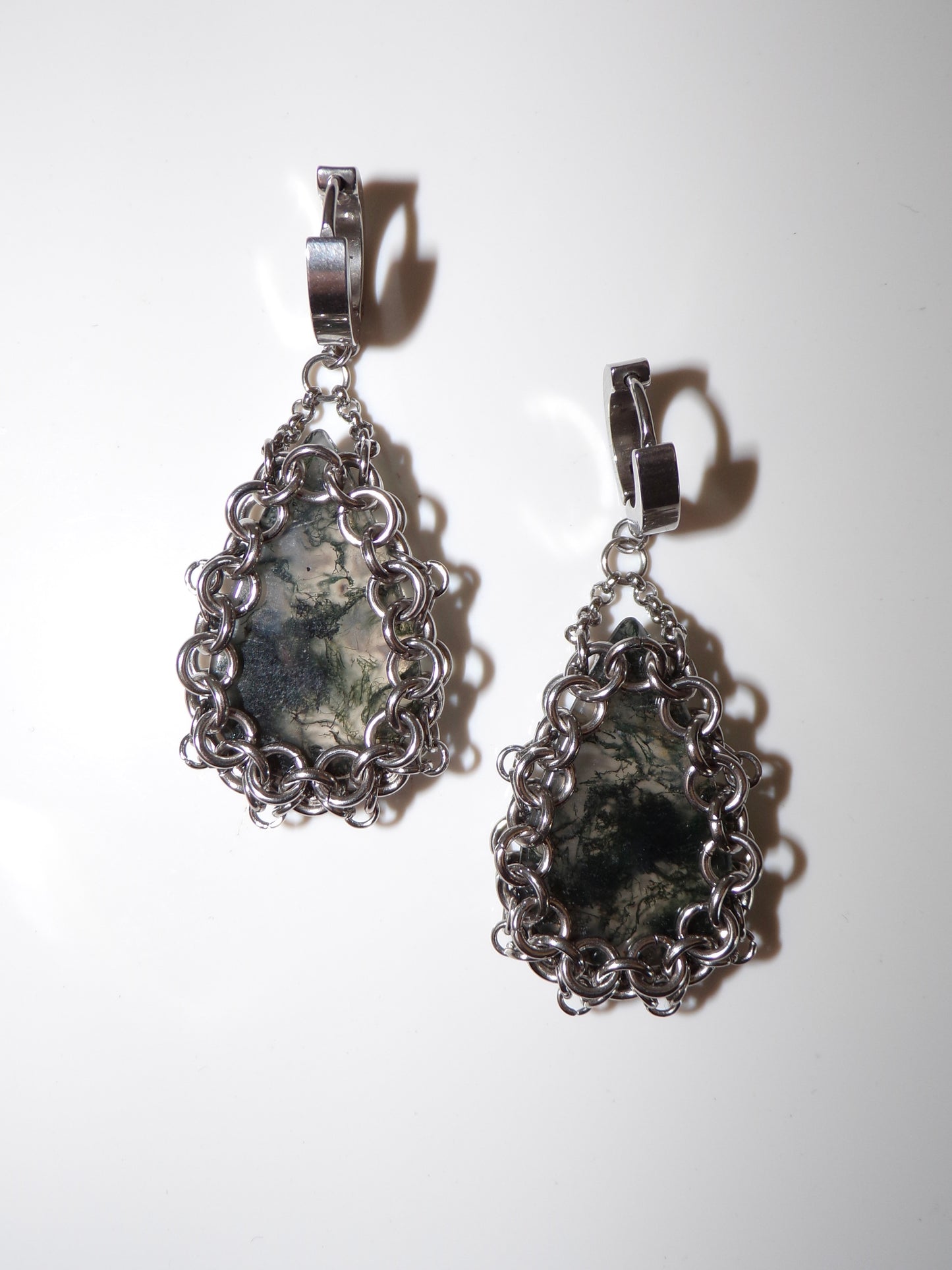 ARMOUR III Moss Agate Earrings