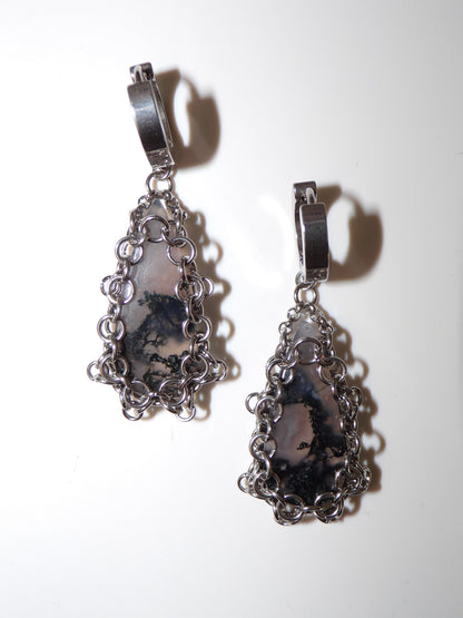 ARMOUR IV Moss Agate Earrings