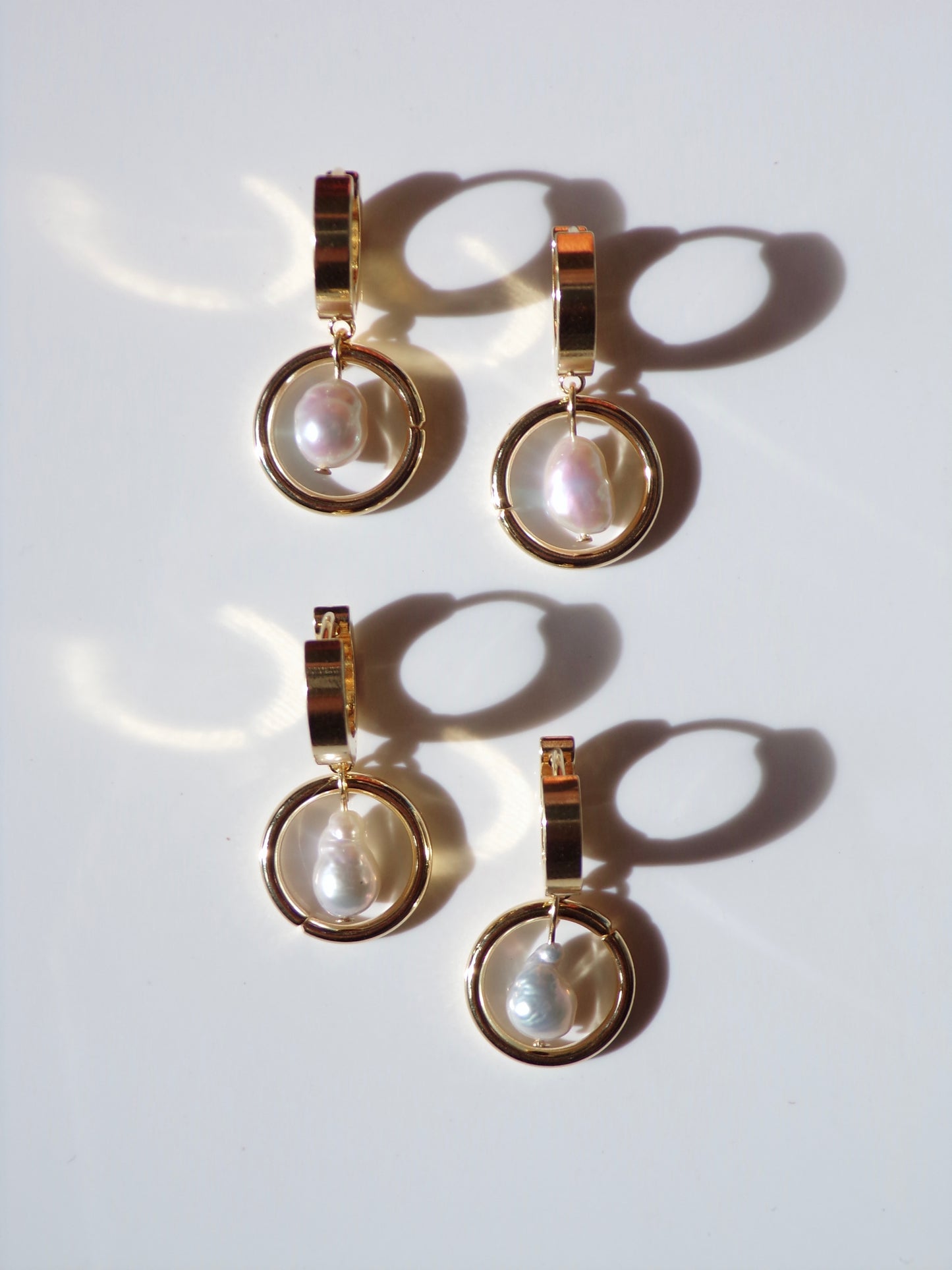 Gold SOLARIS Pearl Earrings