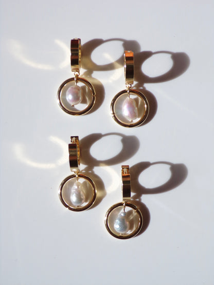 Gold SOLARIS Pearl Earrings
