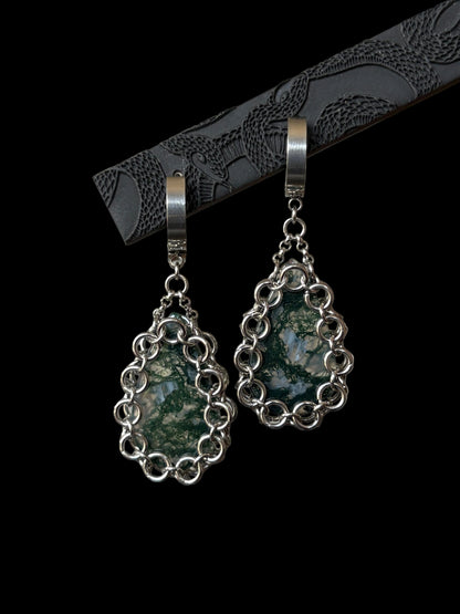 ARMOUR VI Moss Agate Earrings
