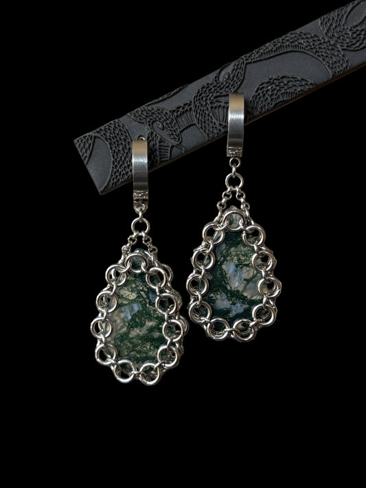 ARMOUR VI Moss Agate Earrings