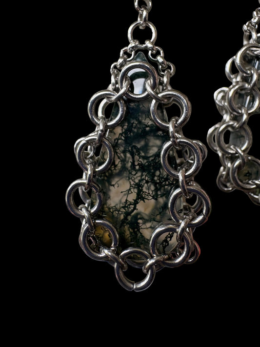 ARMOUR VIII Moss Agate Earrings