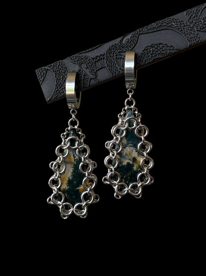 ARMOUR VII Moss Agate Earrings