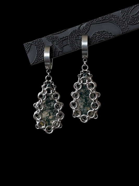 ARMOUR VIII Moss Agate Earrings