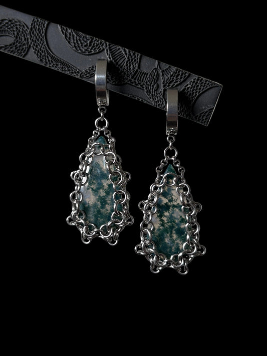 ARMOUR I Moss Agate Earrings