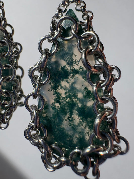 ARMOUR I Moss Agate Earrings