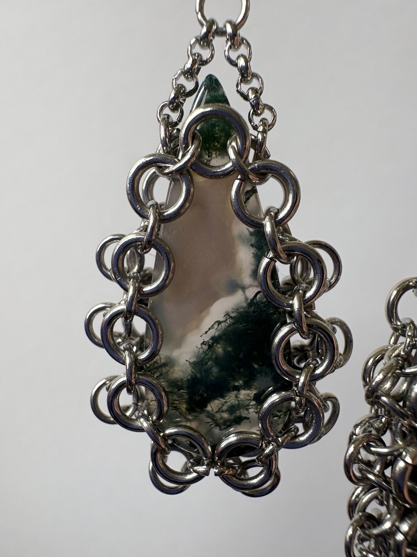 ARMOUR II Moss Agate Earrings