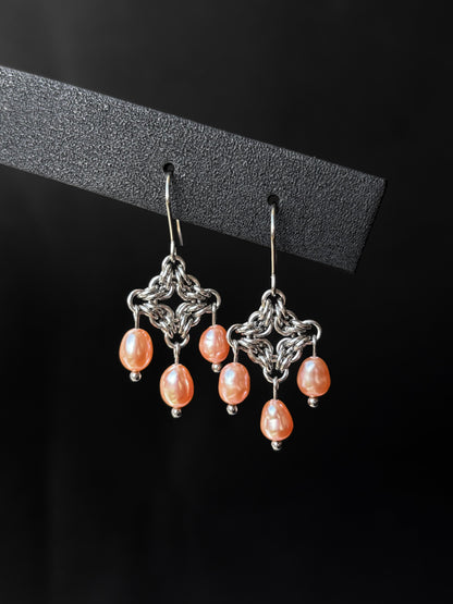 Peach CALISTA Pearl Earrings