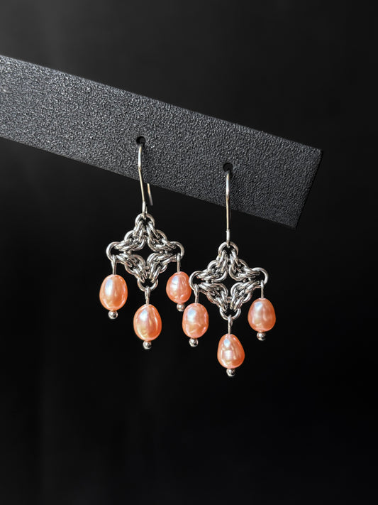 Peach CALISTA Pearl Earrings