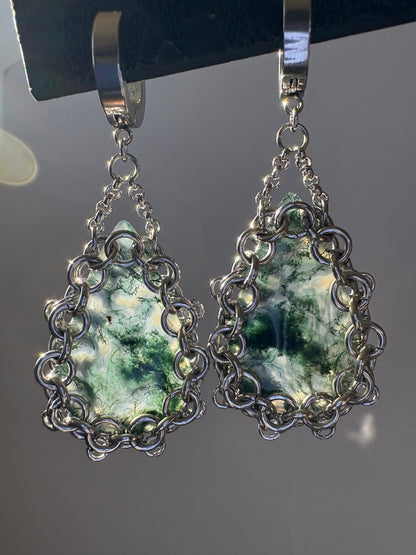 ARMOUR III Moss Agate Earrings