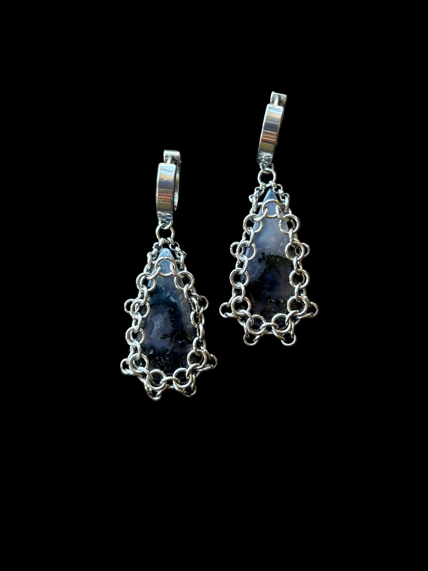 ARMOUR IV Moss Agate Earrings