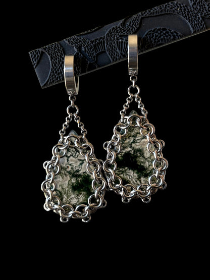 ARMOUR III Moss Agate Earrings