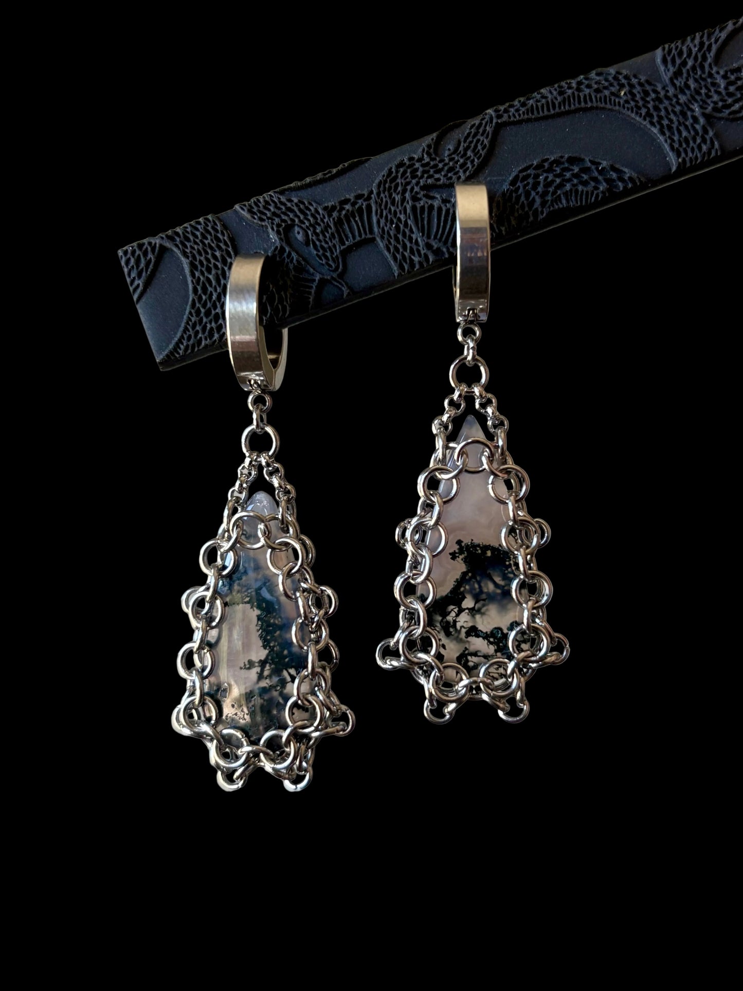 ARMOUR IV Moss Agate Earrings
