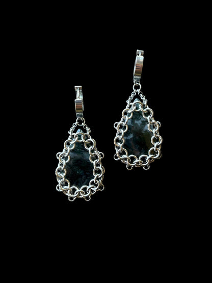 ARMOUR III Moss Agate Earrings