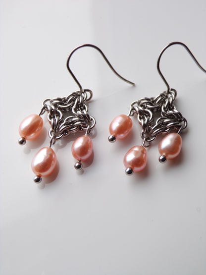 Peach CALISTA Pearl Earrings