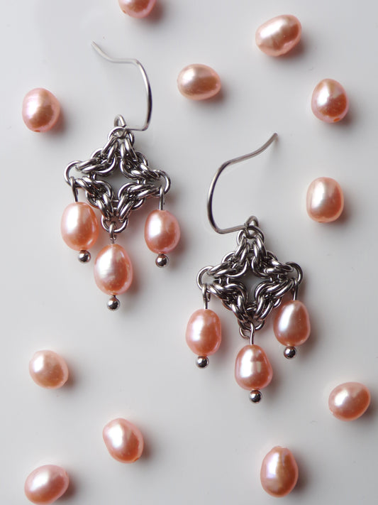 Peach CALISTA Pearl Earrings