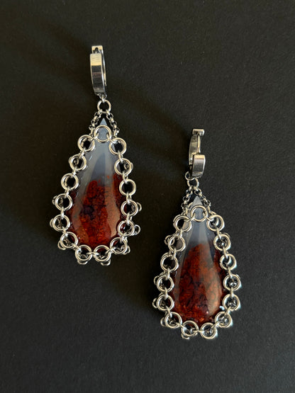 ARMOUR V Moss Agate Earrings