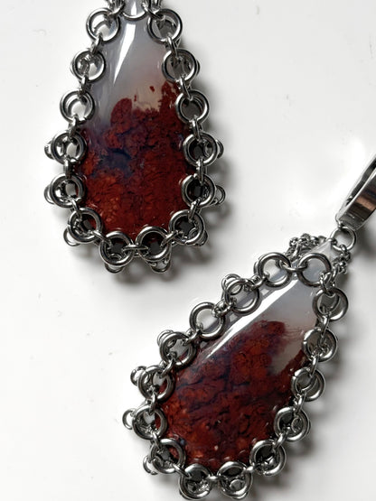 ARMOUR V Moss Agate Earrings
