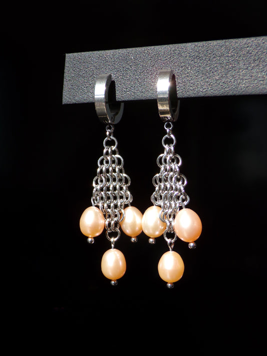 Peach LORELAI Pearl Earrings