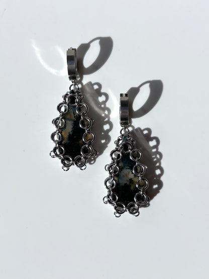 ARMOUR VII Moss Agate Earrings