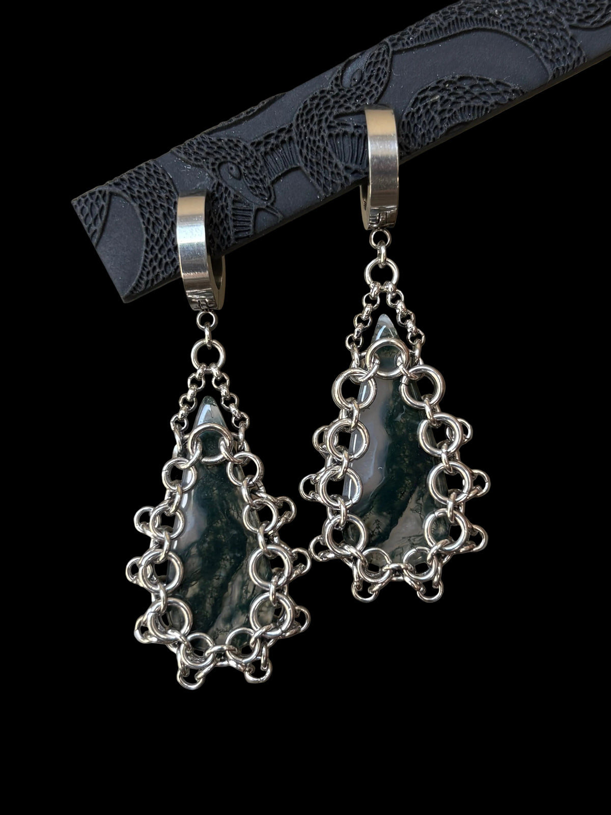 ARMOUR IX Moss Agate Earrings
