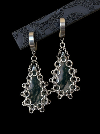 ARMOUR IX Moss Agate Earrings