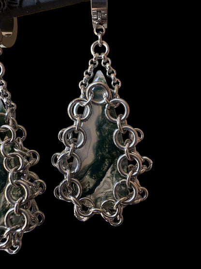 ARMOUR IX Moss Agate Earrings