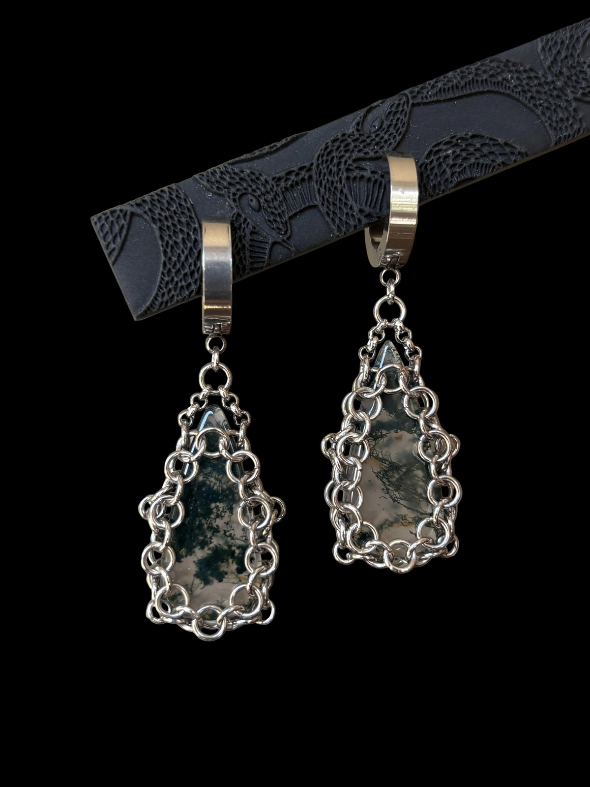 ARMOUR X Moss Agate Earrings