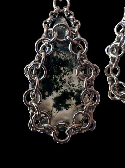 ARMOUR X Moss Agate Earrings