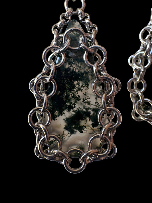 ARMOUR X Moss Agate Earrings