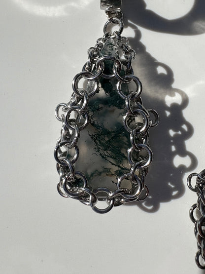 ARMOUR X Moss Agate Earrings