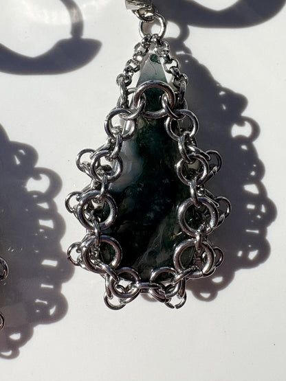 ARMOUR IX Moss Agate Earrings