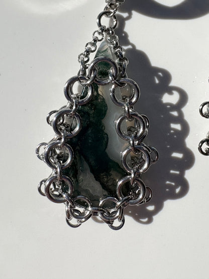 ARMOUR IX Moss Agate Earrings